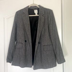 H&M black and white blazer size 6